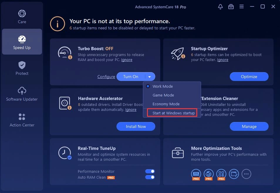 Turbo Boost giúp giải phóng RAM, cải thiện hiệu suất khi chơi game